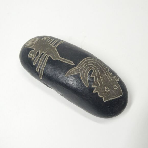 Nazca Line Drawing Stone Bird & Fish Peruvian - Picture 4 of 8